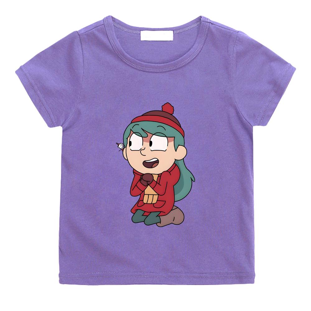 Cotton Hilda and Alfur O-neck T-shirts Kawaii Boys Girl Tops Children T Shirt Casual Graphic Printing Tshirt