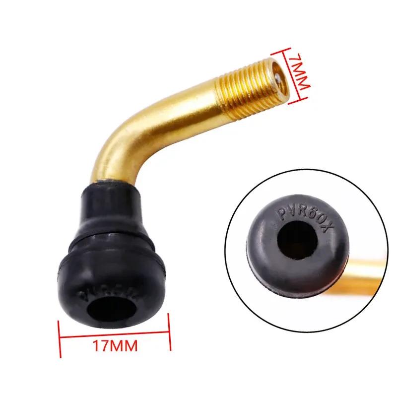 Car Tubeless Tyre Valve Copper Valve Elbow for Motorcycle Electric-bike Wheel Tubeless Tire Valve Stem Rubber Tire Nozzle Core