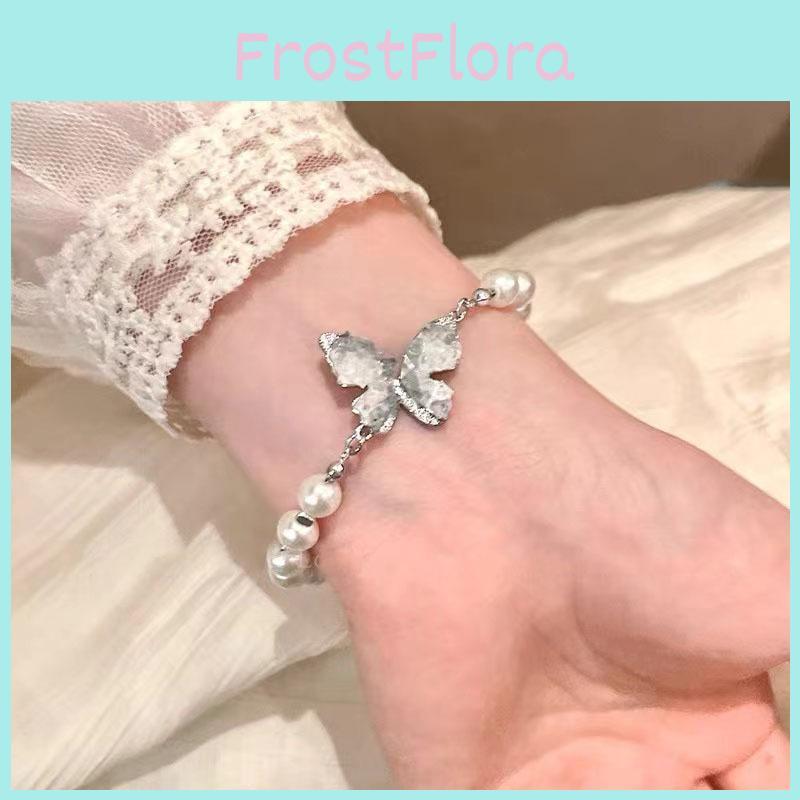 French Style Luxurious Pearl Butterfly Bead Bracelet Chic And Unique Jewelry Handmade