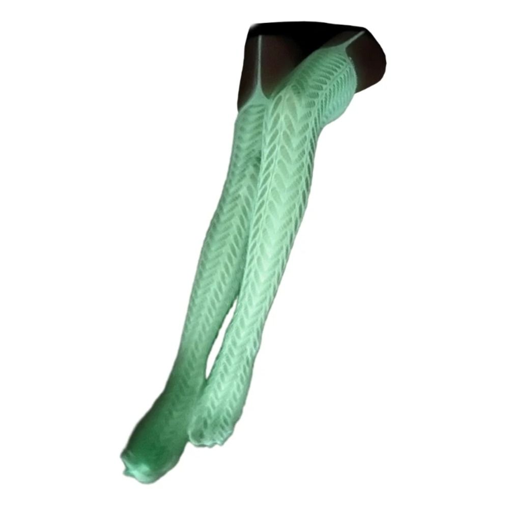 Mesh Glowing Fishnet Tights Hollow Out Sexy Fishnet Stockings Cool Luminous Pantyhose  Club