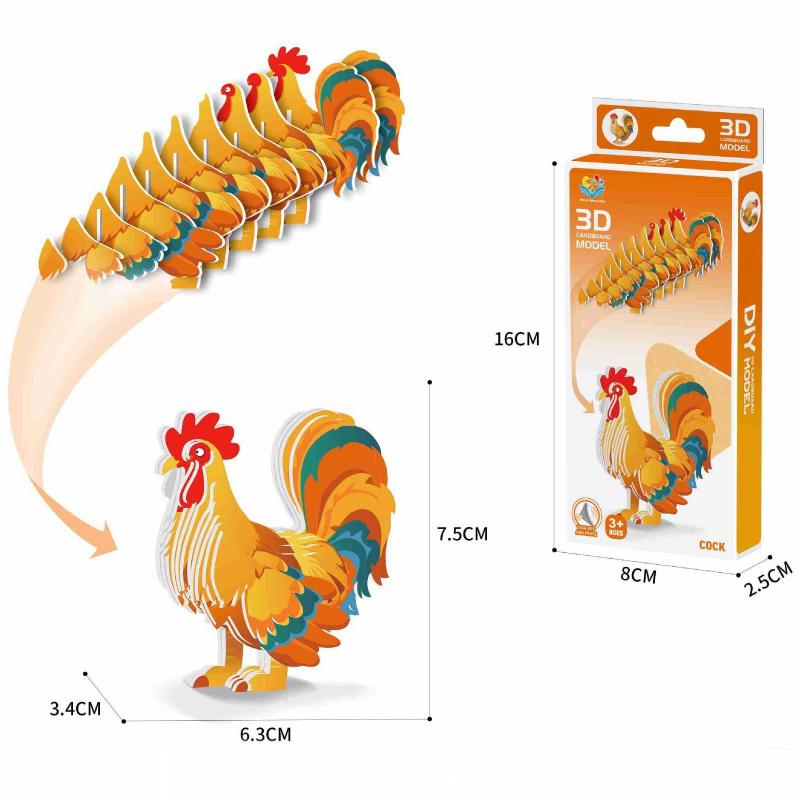 1 Zestaw Edukacyjne Zabawki Montessori Dla Dzieci Zabawna Ręczna Montaż DIY Model Trójwymiarowy Zwierzę Puzzle 3D Z Papieru Zabawka Dla Chłopca Dziewczynki