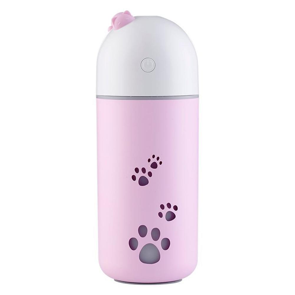Cute USB Rechargeable Air Humidifier Aroma Diffuser with 7Colors Change Light Pink