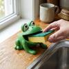 Selbstentleerendes Froschförmiges Schwammaufbewahrungsregal Frosch mit großem Maul Spülbecken-Schwamm-Organizer Geschenk