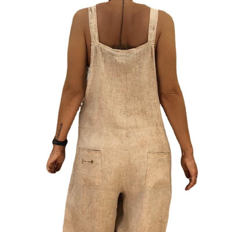 Tuta da donna casual larga con spalline Cross2026 - Moda Autunno/Inverno Europeo-Americana Taglie Forti