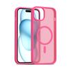 Matte Semi-Transparent Soft Edge Hybrid TPU PC Magnetic Shockproof Frosting Phone Case for 15 Plus