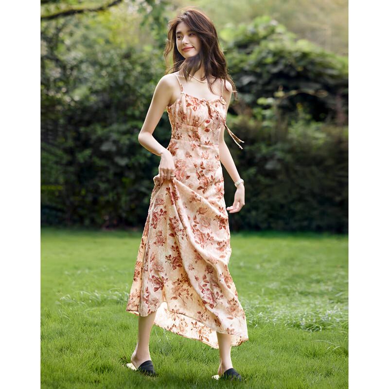 

Spring Floral Resort Style Strappy A-Line Dress M