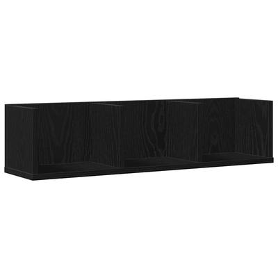 Wall Shelf Black Oak Effect 75 X 18 X 18 Cm Wood Based Material