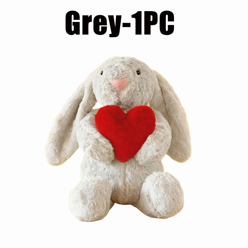 20/30CM Bunny Stuffed Animals Holds Red Heart Cute Rabbit Plushies Soft Plush Toys Romantic Sweet Gifts for Girlfriends Kids