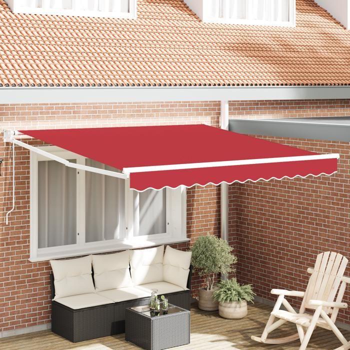 Store rétractable automatique vidaXL Rouge 350x250 cm 3330438