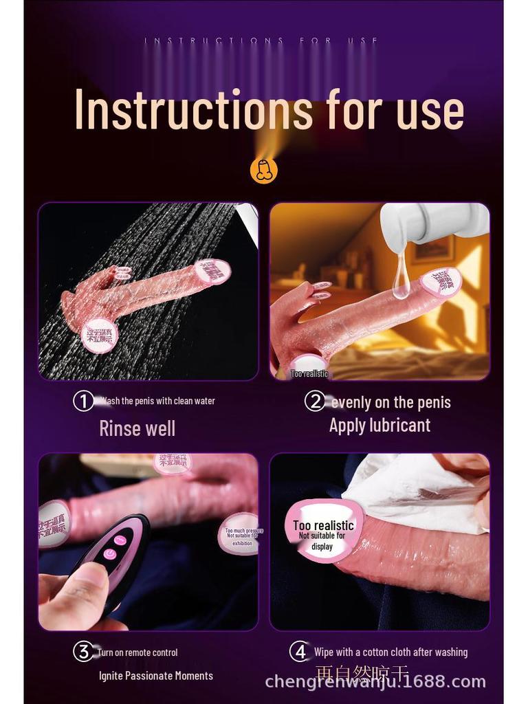 Automatic Thrusting Female Vibrator - Realistic Adult Toy 