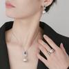 Jewelry Copper Bottom Gold-Plated Inlaid White Pearl Christmas Tree Set Female 16-12Mm