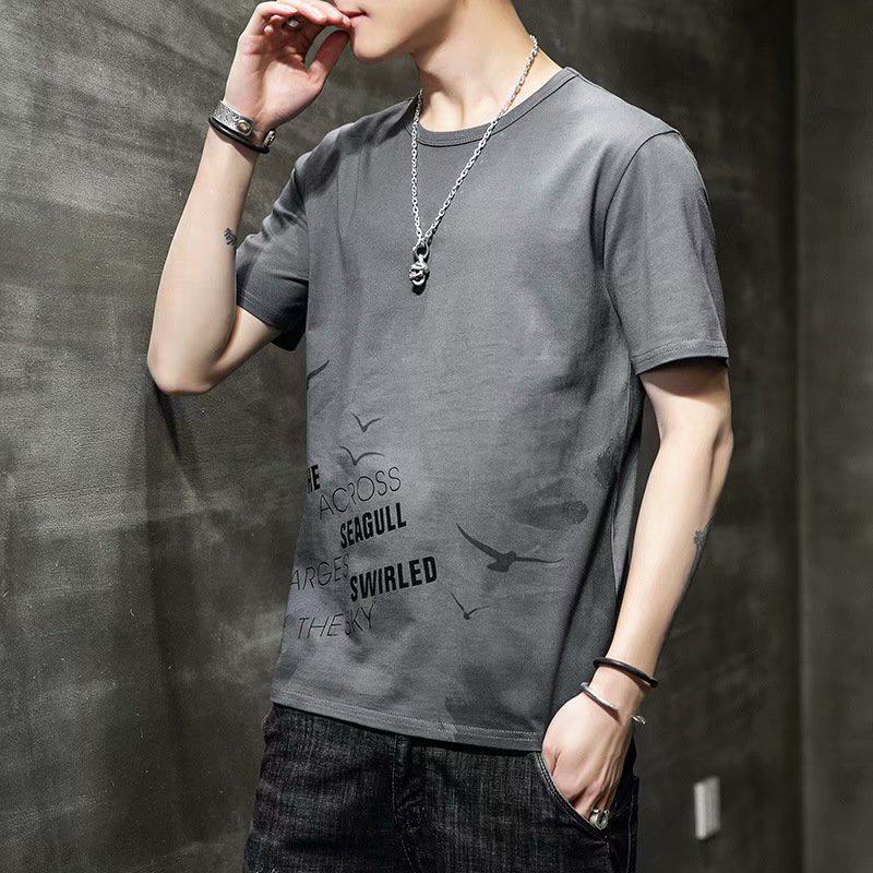 Men's 2024 Short Sleeve Loose Crew Neck T-shirt - Hong Kong Style Summer Trend
