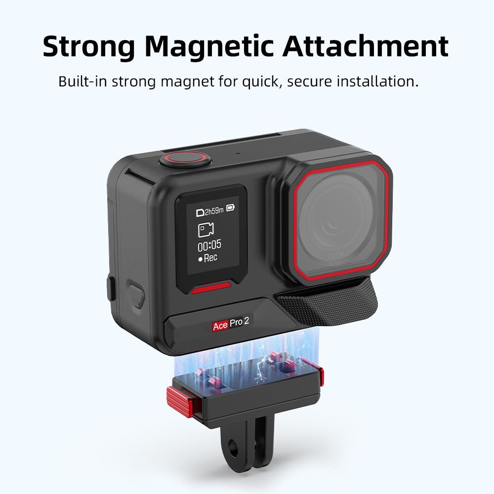 FLYMILE Magnetic Mount for Insta360 Ace Pro 2/Ace Prp/Ace Quick Release Camera Adapter Base