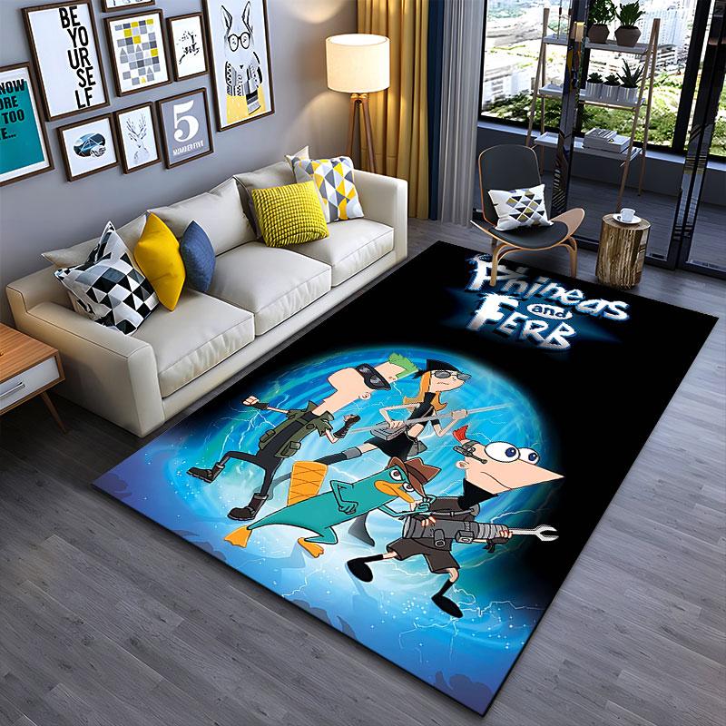 Phineas and Ferb Action Design suitable as a non-slip mat for the living room or bedroom sofa