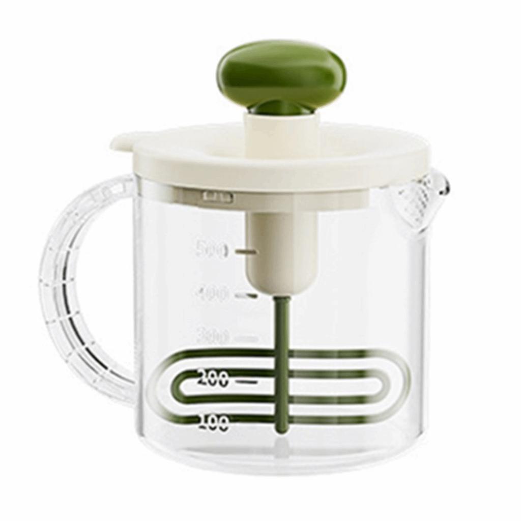 Hand Mixer Press-Type Manual Mixing Cup Clear with Scale Egg Mixing Cup Sturdy Large Capacity Manual Stirring Cup Kitchen Gadget
