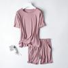 Summer New Pajama Set Women's Modal Short Sleeve Shorts Two Piece Set Ladies Solid Loose Large T-shirt Homewear Women Shirt