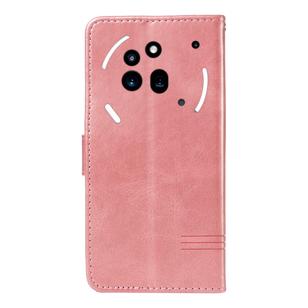 For Nothing Phone (3a) Pro Wallet Case T-Shape Lines Leather Phone Cover Stand