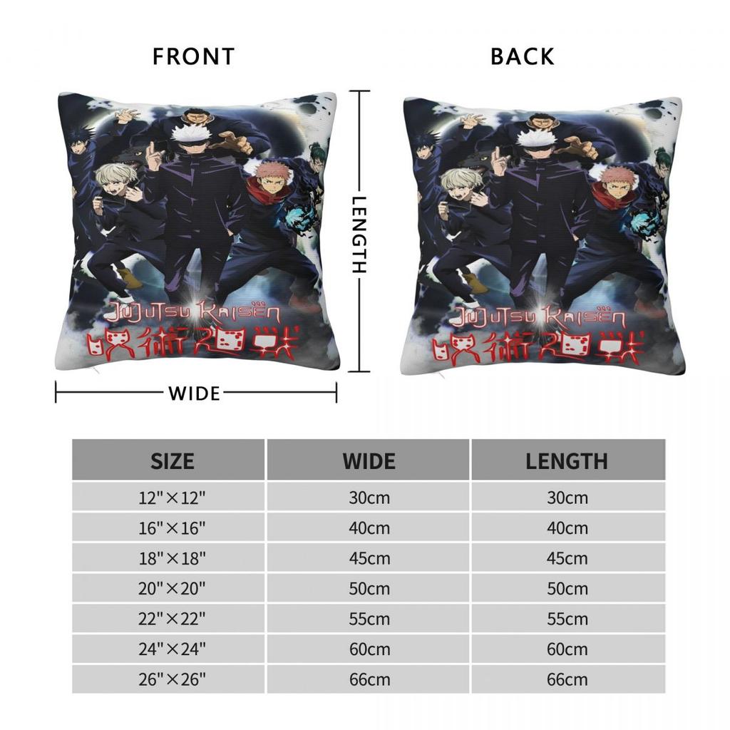 Jujutsu Kaisen Satoru Gojo Anime Girl Dinner Pillowcases Cushion Cover Throw Pillow Cover Bed Decor Square Multiple Sizes