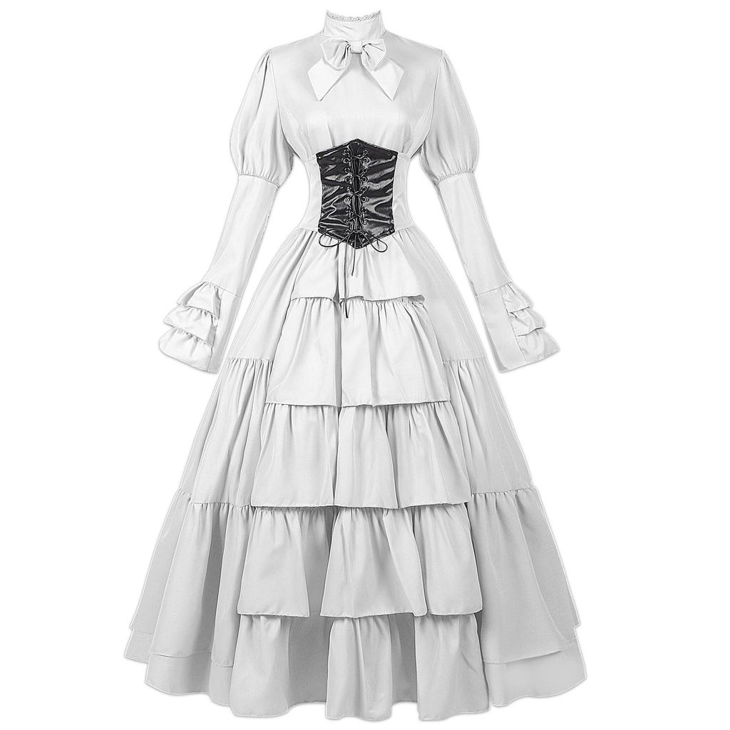 Women's Halloween Renaissance Costume: Irish Medieval Long Dress