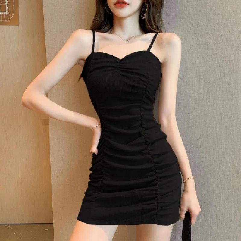 

Suspender base skirt, summer temperament pleated dress, niche women s clothing design sense, slim waist and thin buttocks S