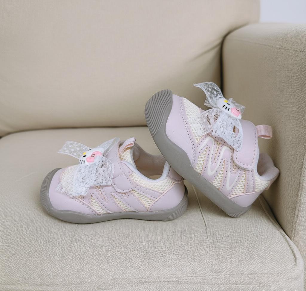 

2026 Spring Girls Princess Bow Shoes - Soft Sole Anti-Kick Baby Walking Sneakers Size 17-21 (Purchase 5 pairs)