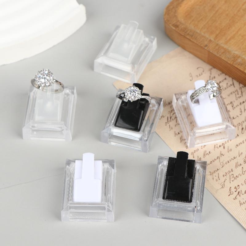 5Pcs Clear Ring Display Stands Ring Jewelry Tray Ring Storage Organizer Shelf For Jewelry Counter Showcase Display Prop