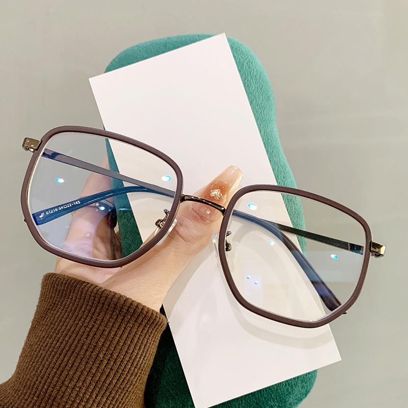 

Анти-синие очки женские тонкие круглые очки Tr90 полигональная оправа ретро японские плоские очки 01216