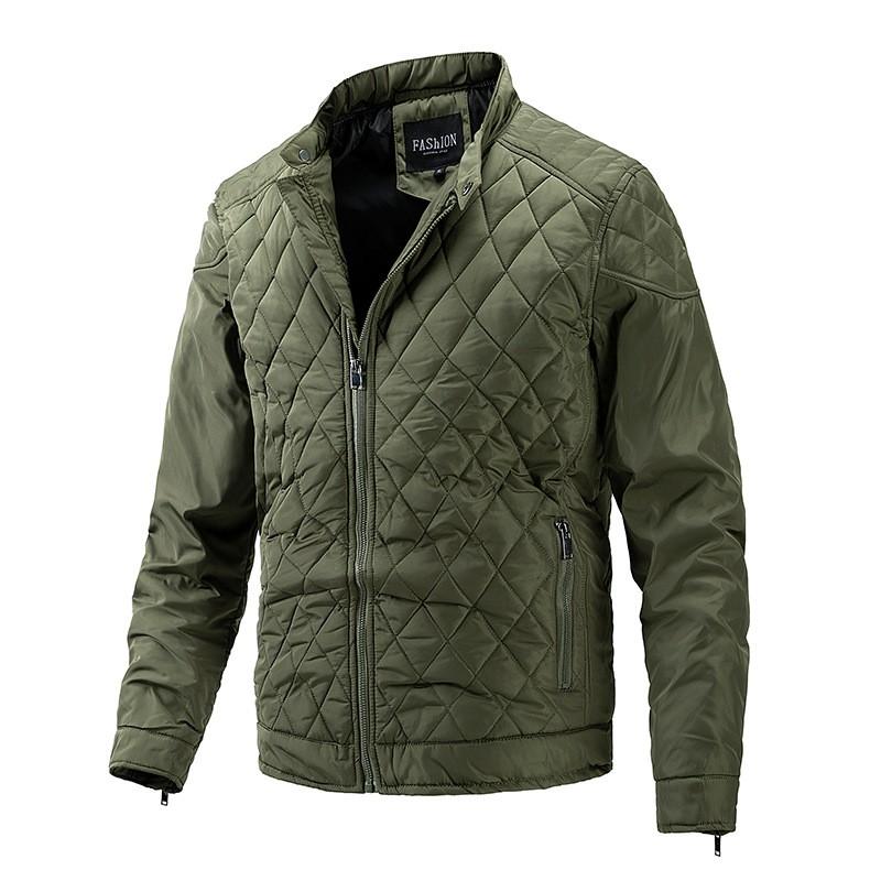Mens Winter Lightweight Cotton Jacket 2026 Vintage Style Loose Fit Stand Collar Casual Outerwear Teens Young Adults