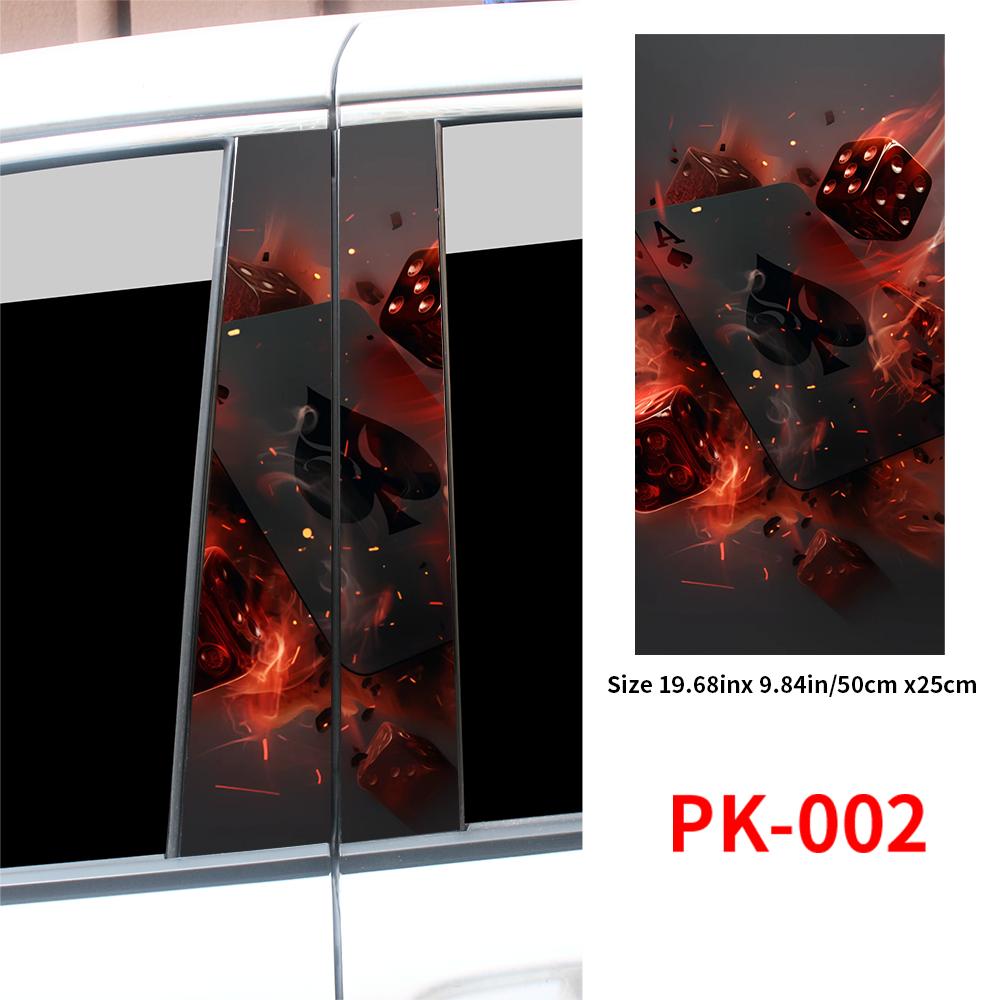 Creative Poker Car Stickers Waterproof Auto B Pillar Decor Cover Scratches Durable Car Doors Pillar Vinyl Decals Vehicle Decors