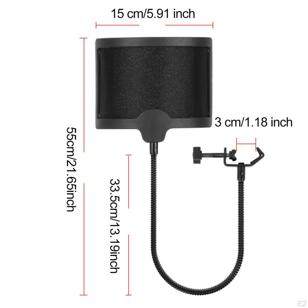 Microphone Flexible Mic Wind Screen Metal Mesh Noise Reduction for Gaming Podcast Videos Studio