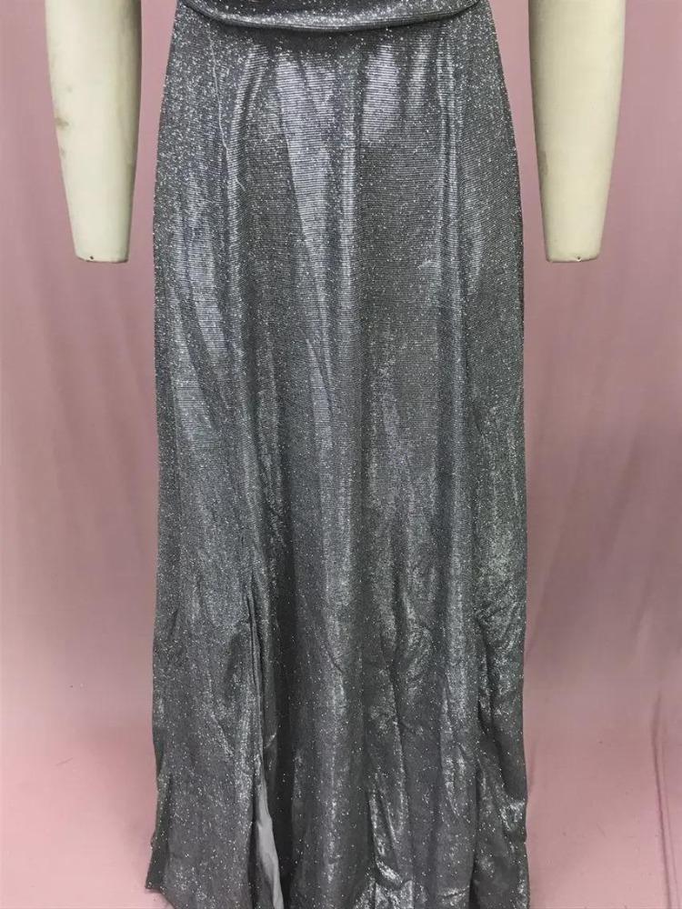 Abito Tubolare con Spacco e Paillettes Donna Stile Europeo Americano Elegante