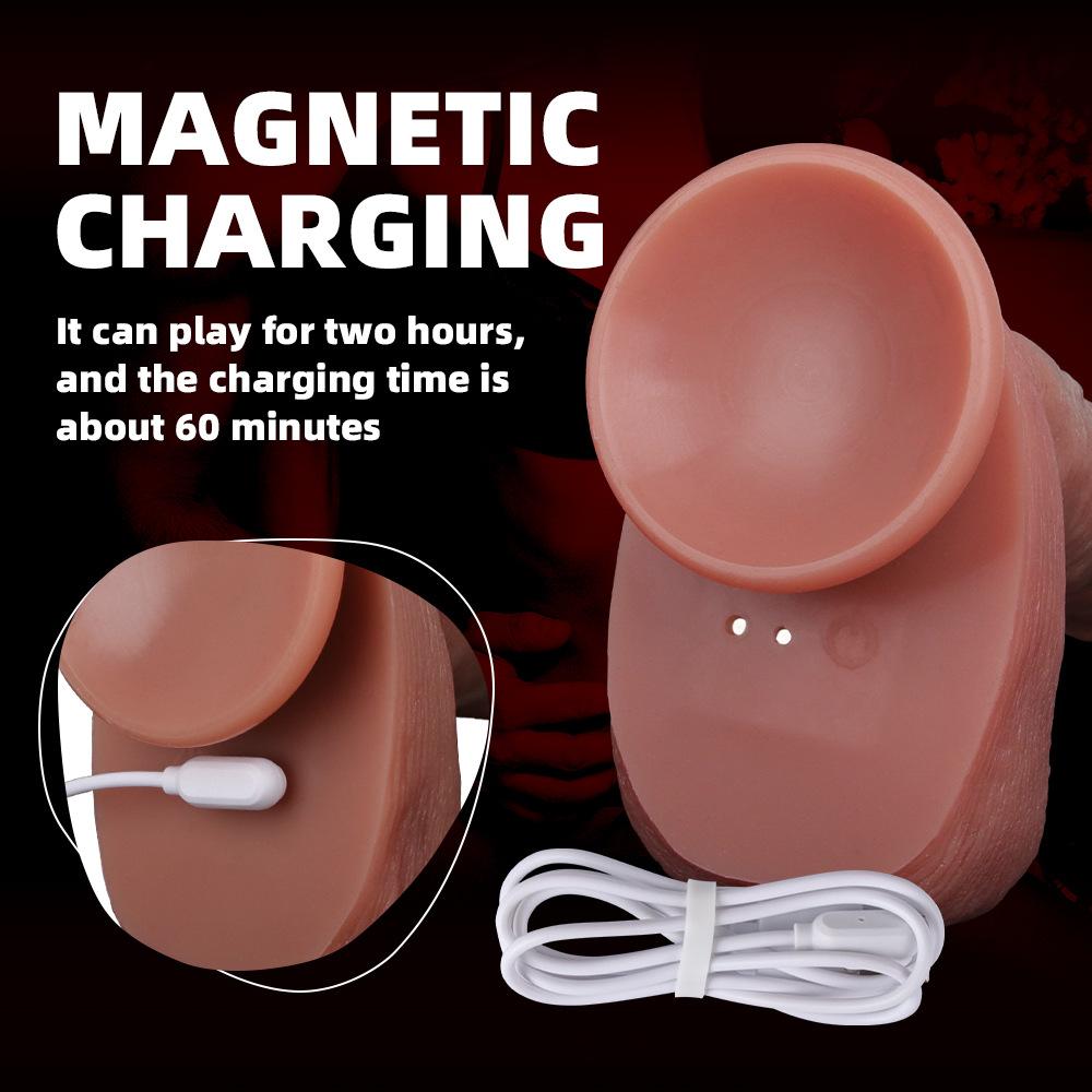 Large Size Tendon Wireless Remote Control Electric Telescopic Swing Dildo Warming Silicone Simulation Penis Sex Toys Masturbator Adult