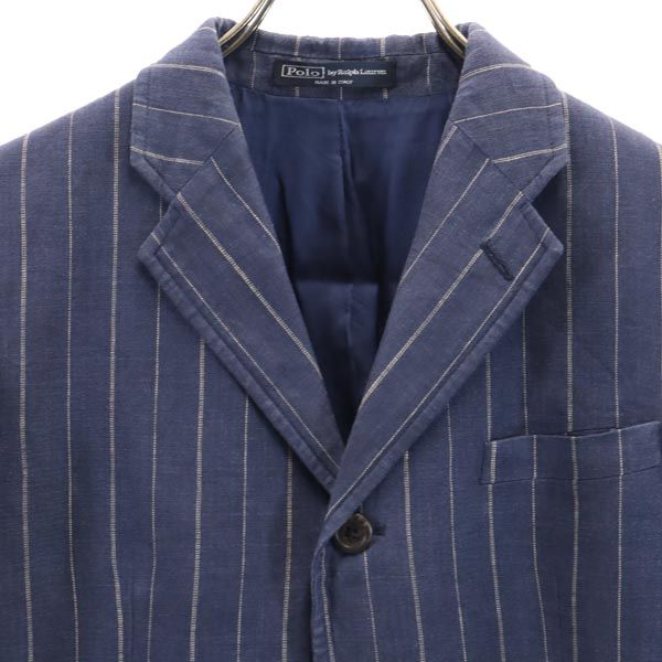 Polo by Ralph Lauren Made in Italy Linen stripe tailored jacket Blue Men's Used