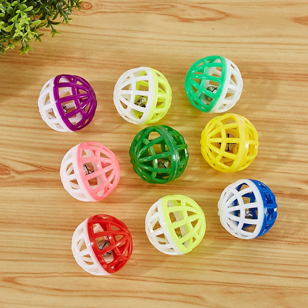 Fun 3.8cm With Bells Plastic Interactive Hollow Cat Toys Throw Ball Training Tools Pet Supplies