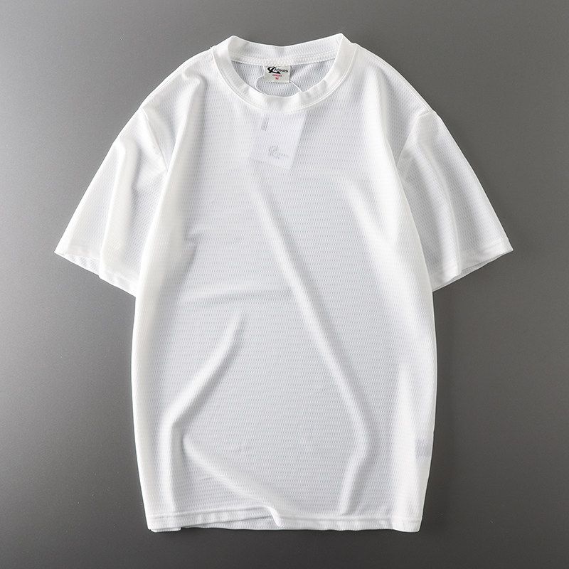 Quick-Drying Exercise Short Sleeves Export Original T-shirt White 3XL