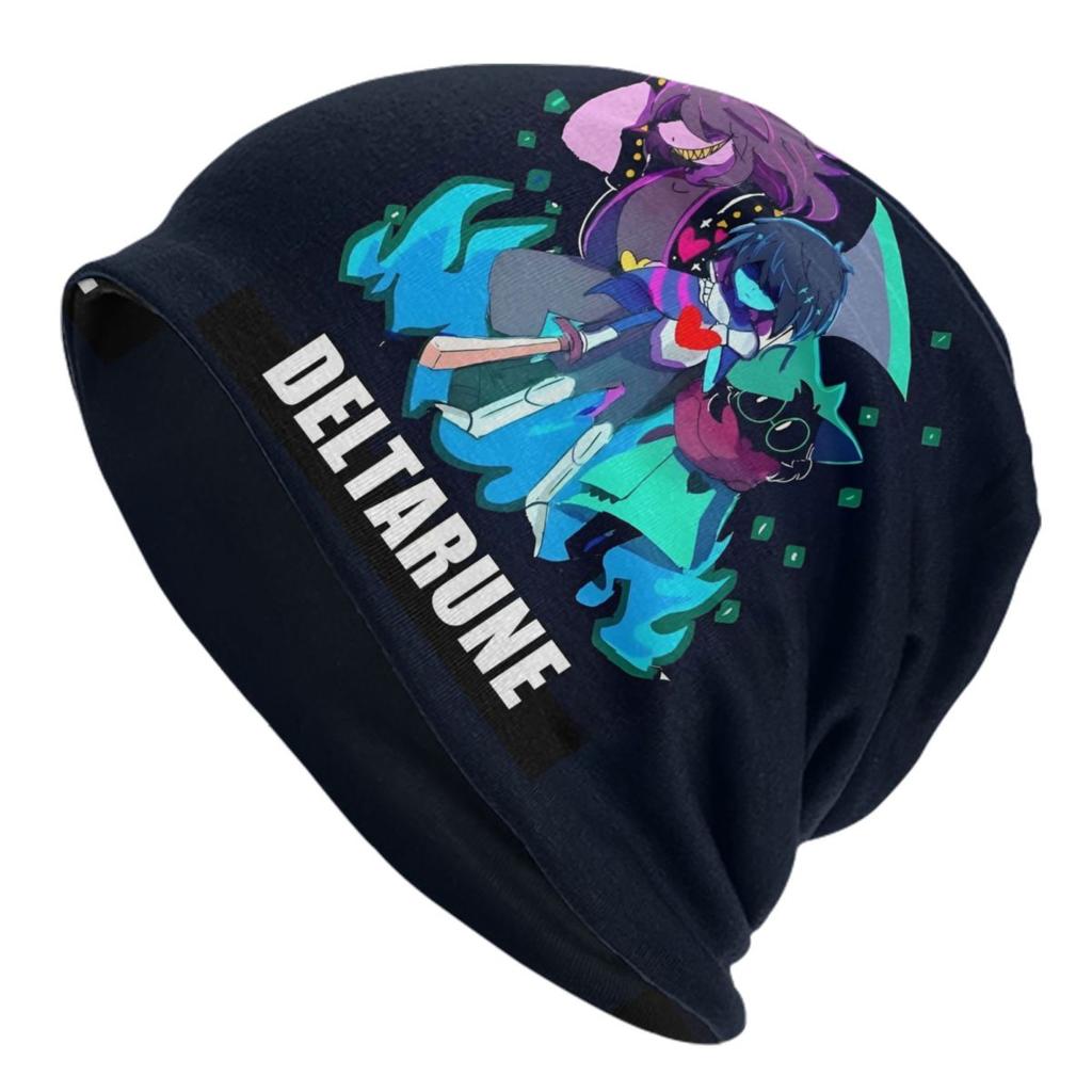 Fashion Winter Warm Unisex Women Knit Hats Adult Unisex Computer Game Deltarunes Its TV Time Skullies Beanies Caps Bonnet Hats