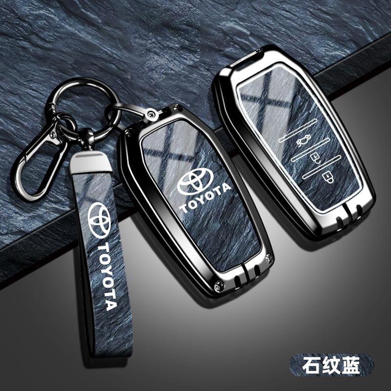 Car Key Case Cover Shell Key holder Bag For Toyota C-HR Hilux Fortuner Land Cruiser 200 Camry Corolla Crown RAV4 2023 2024 2025