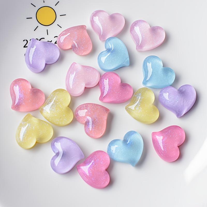 

Рукоделие Милые Блестящие Смоляные Патчи в Форме Сердца Подходят для DIY Поделок Чехлы для Телефонов Заколки для Волос 5pcs разноцветный