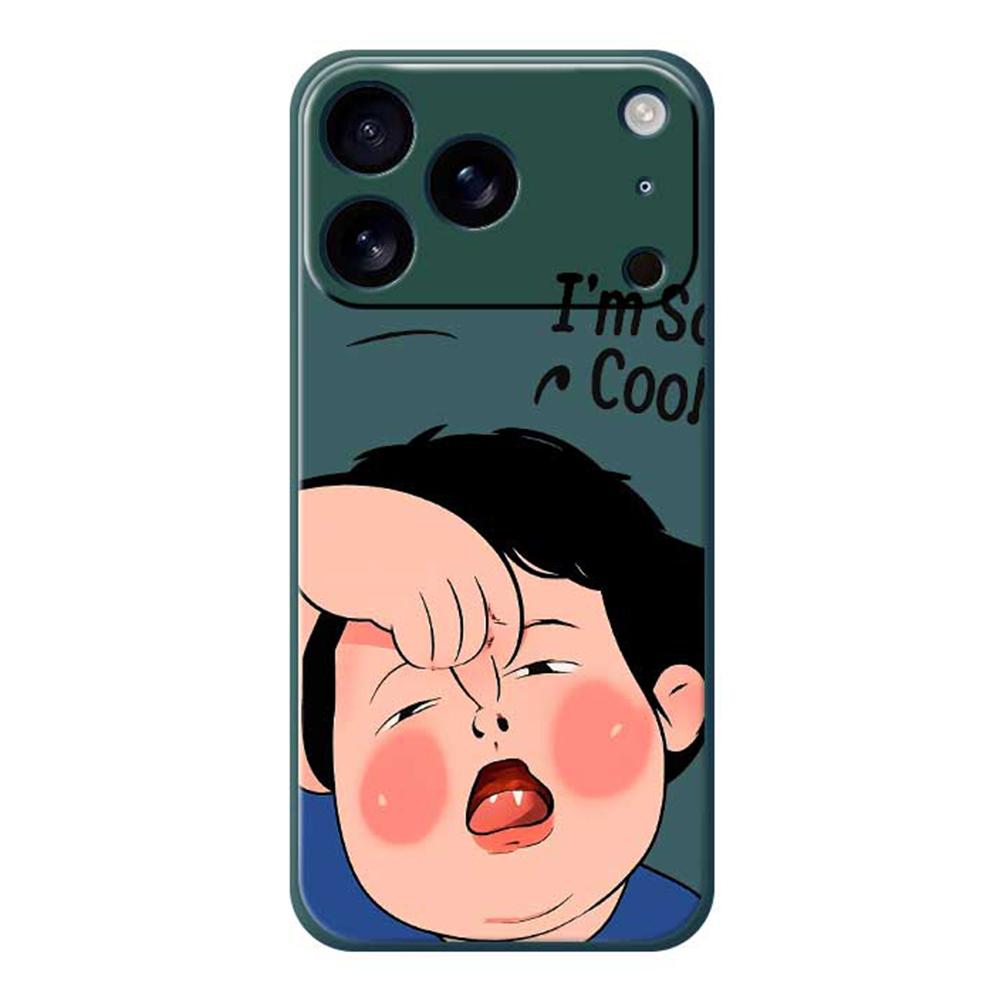 For iPhone 17 Pro Max Case Make Faces Kid Pattern Printing Straight Edge TPU Phone Back Cover