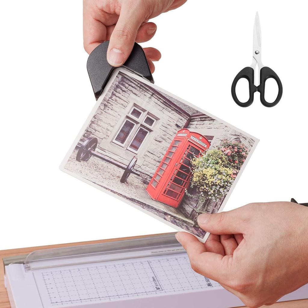 Shigure Paper Cutter Mini Paper Compatible with and B5 Cutting Machine for Copy Business Laminating Office Commercial and Home Corner Scissors White