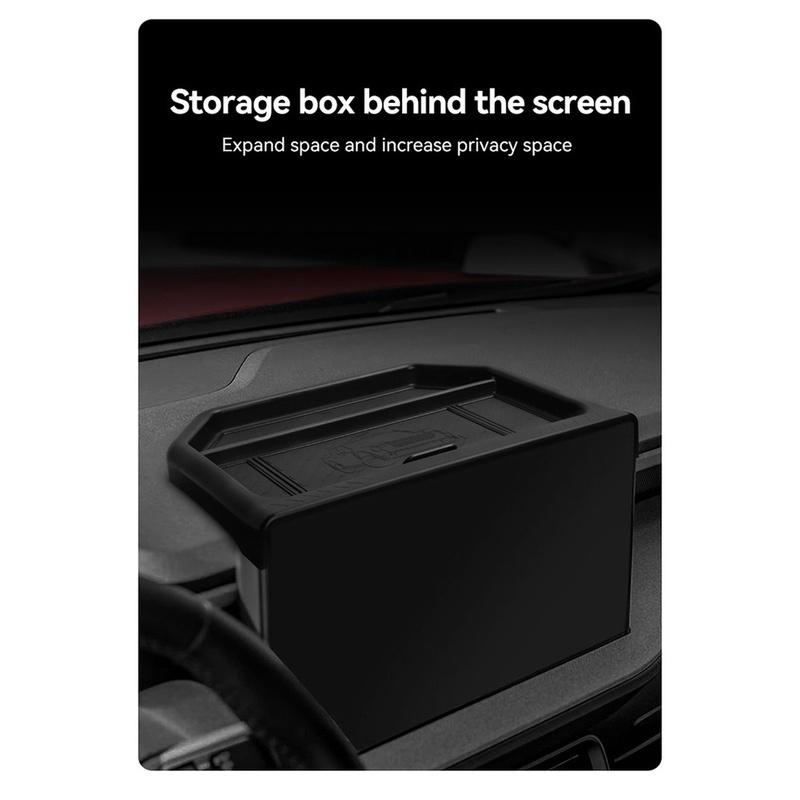 Black Console Storage Box Magnetic Closure Flip Cover Design Expandable Compartment For Maverick Center Console