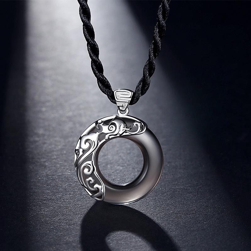 Necklace Male Mouse Pendant Fashion Hip Hop Personality Simple Obsidian