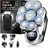 9D Electric Head Shaver for Bald Men, Upgraded 5-in-1 Head Shaver for Bald Men, Waterproof Wet/Dry Grooming Kit Electric Shaver for Men, Cordless
