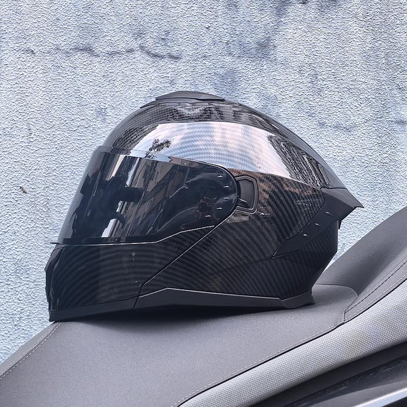 LVS motorcycle off-road helmet racing double lens flip open helmet DOT