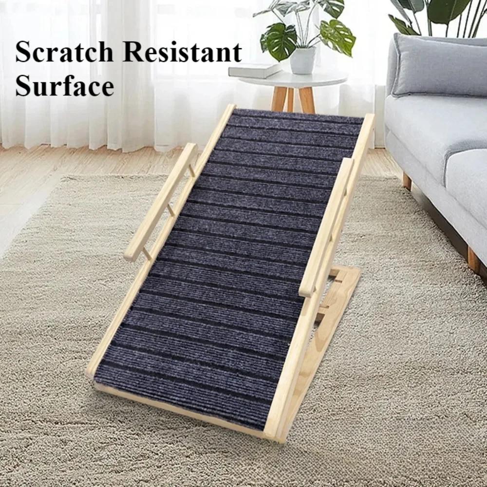 Pet Ladder Foldable Anti-skid Solid Wood Dog Slope Elderly Dog Assisted Ladder Adjustable Scratch Resistant Household Pet Ramp