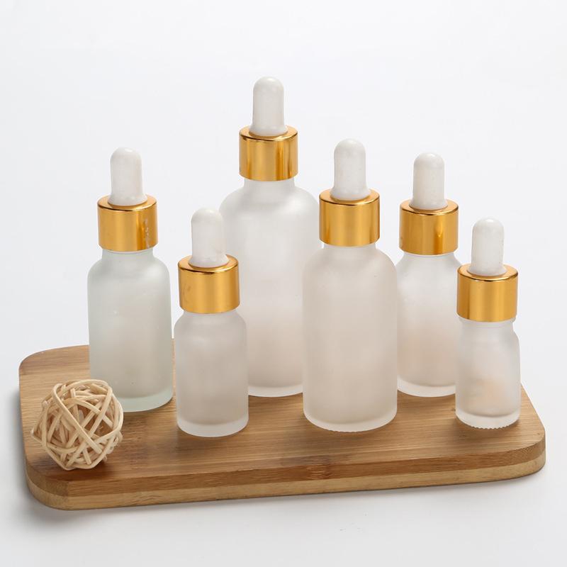 10/50/100ml Klare mattierte Glasflaschen Tropfflasche Lotionflasche Glas leere Flasche Wiederverwendbare Spenderflaschen