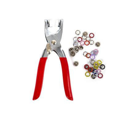 Druckknopf-Set, Werkzeugset, Druckknopfringe aus Metall mit Befestigungszange, Presswerkzeugset zum Nähen von Kleidung