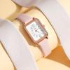 Casual Retro Roman Dial Quartz Watches Ladies Rectangle Leather Strap Wristwatch Clock Fashionable for Women Reloj De Mujer