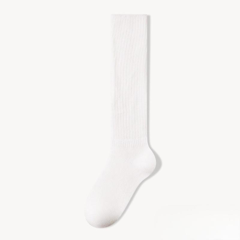 Solid-color Minimalist Pile Socks - Warm and Thick Winter and Autumn Wool Socks, Comfortable and Durable, Trendy Long-legged Socks