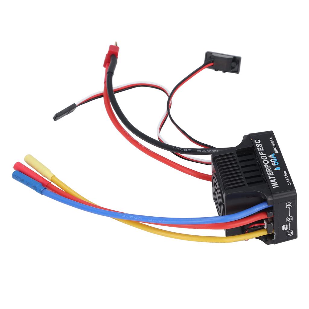 RC Car ESC 60A Waterproof Brushless Remote Control Car Electronic Speed Controller Replacement